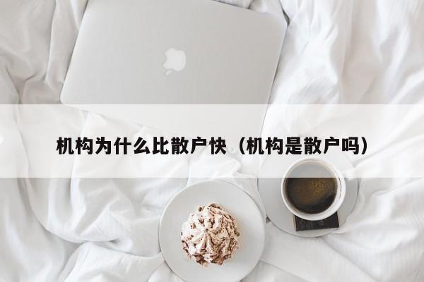机构为什么比散户快(机构是散户吗)